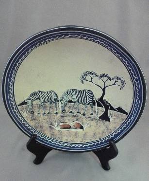 Zebra Soapstone Plate