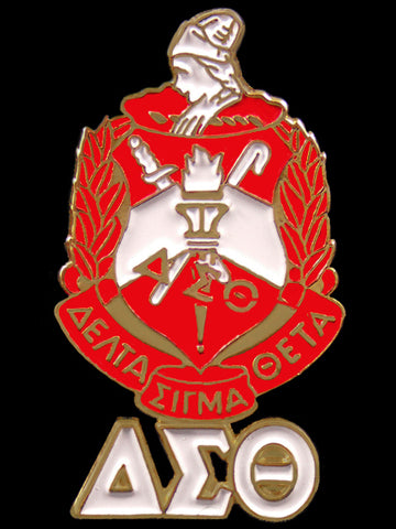 Delta Sigma Theta Sorority Shield Lapel Pin w/ Letters