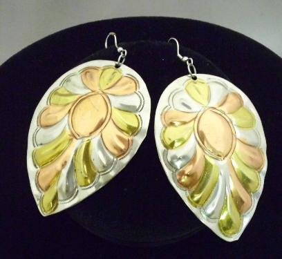 Cooper & Metal Leaf Earring